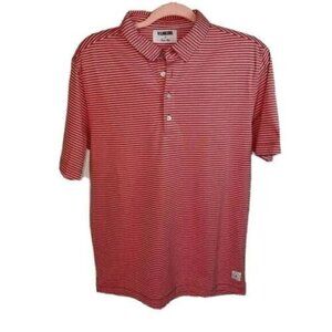 Linksoul Polo Shirt Mens Size Small S Tempus Fugit Dark Striped Golf Cotton